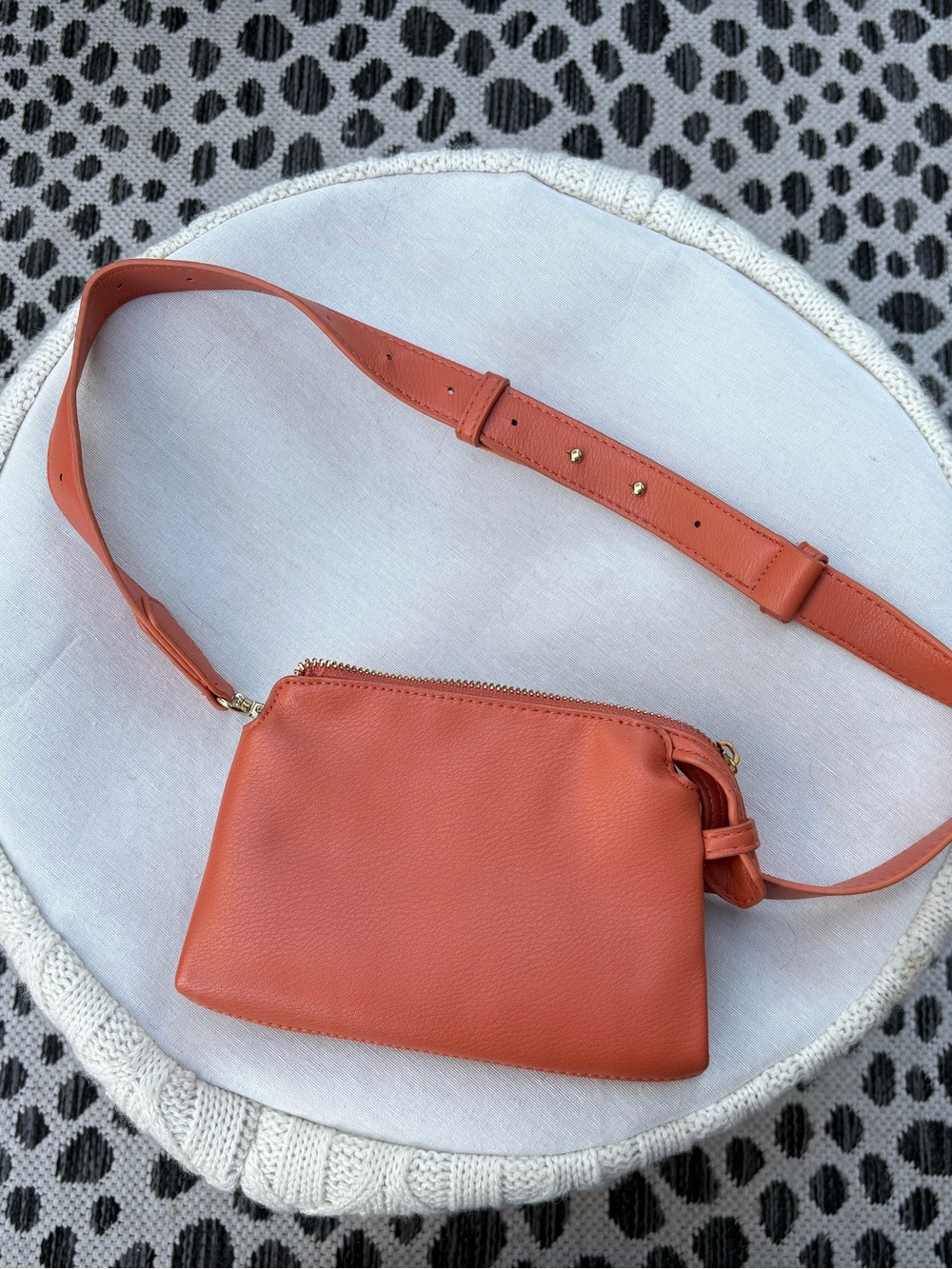 a new day Coral Crossbody Belt Bag with Gold and adjustable Hardware